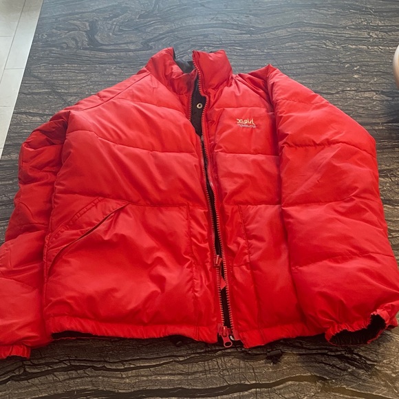 Red Puffer Jacket Reversible - Picture 1 of 3